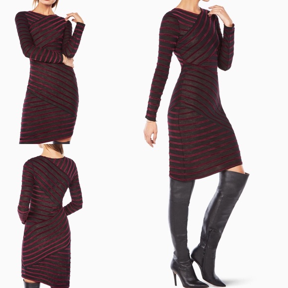 BCBGMaxAzria Dresses & Skirts - BCBG Black and Burgundy Velvet Jerri Dress